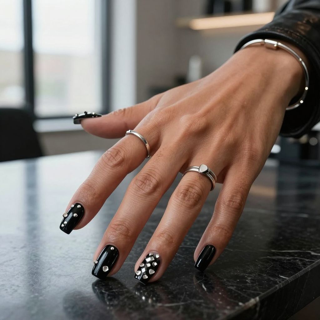 Bold Black and Silver Studs
