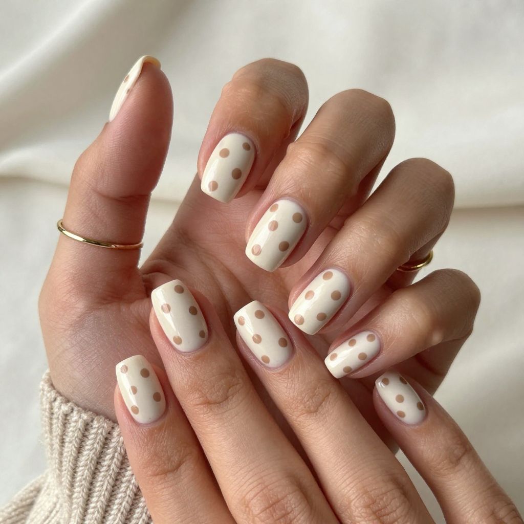 Ivory with Matte Polka Dots