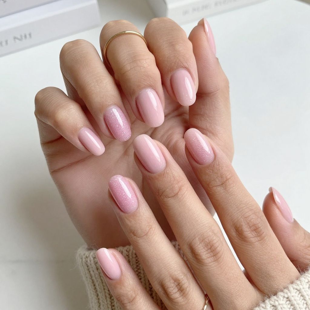 Subtle Pink Glitter Fade