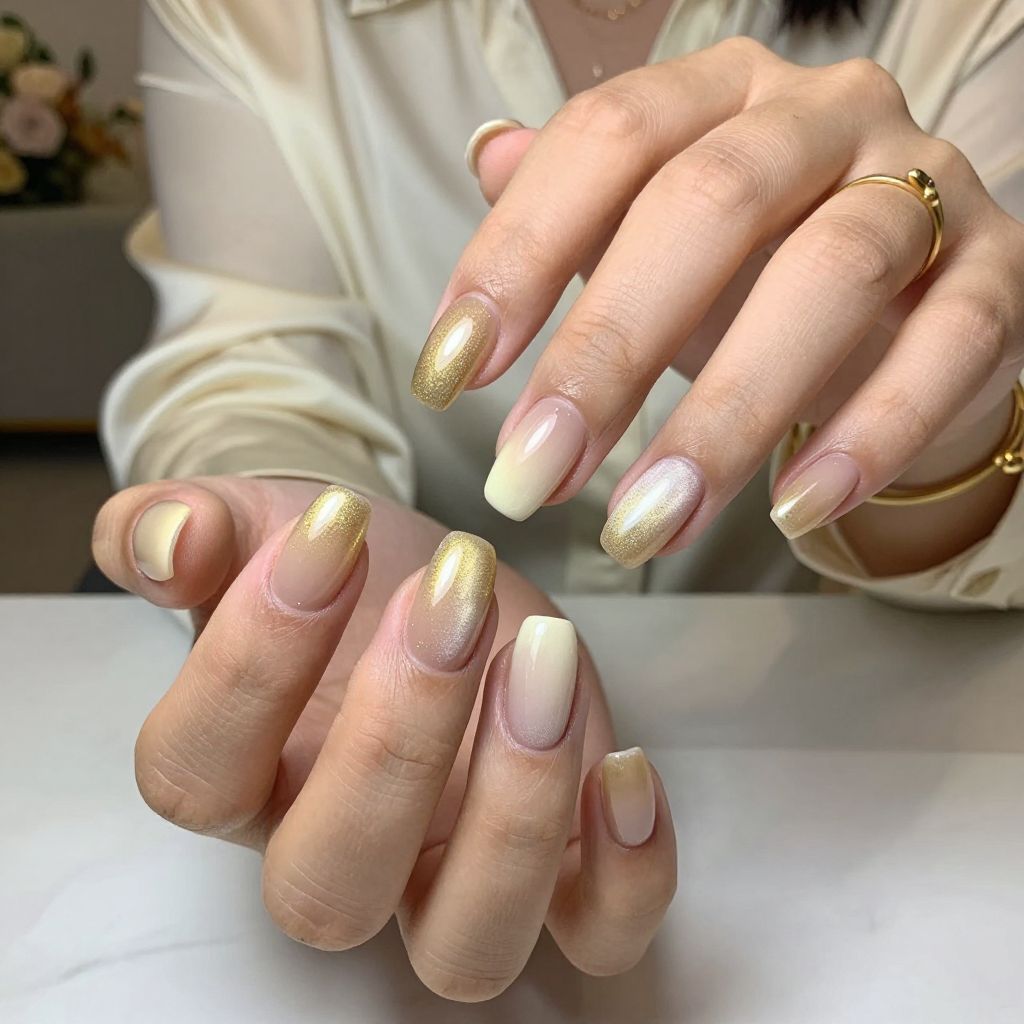 Champagne Gold to Cream Ombre