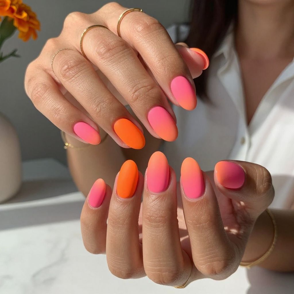 Neon Pink to Orange Fade