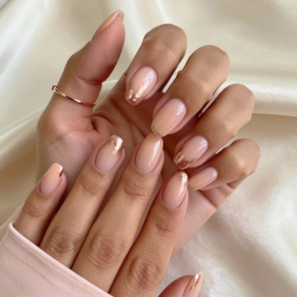 Peach Nude To Rose Gold Ombre