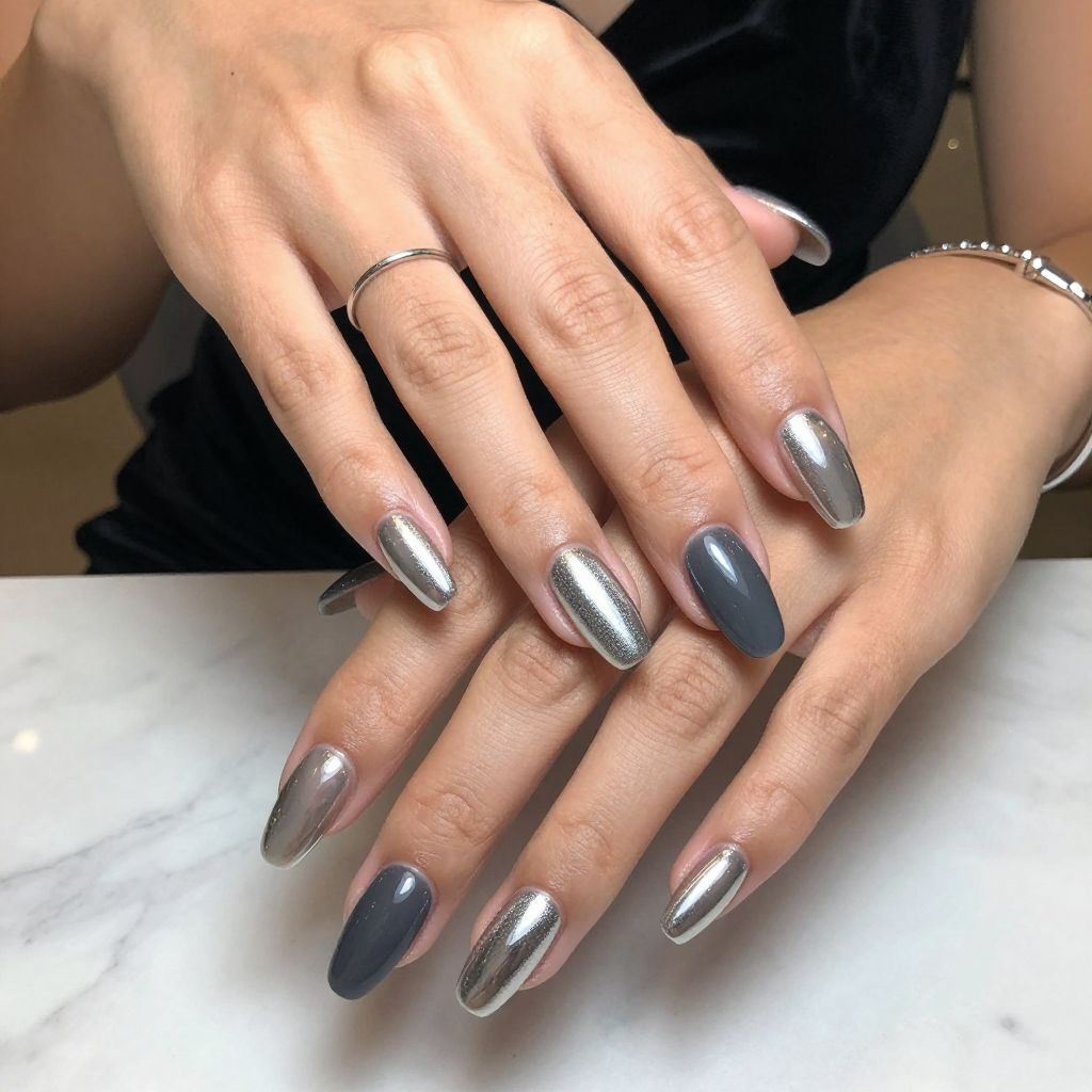 Charcoal Grey to Silver Chrome