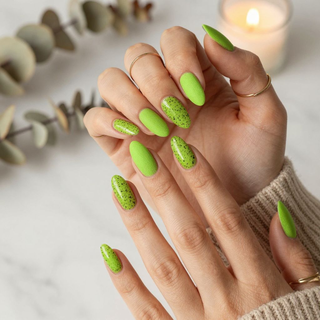 Classic Oogie Boogie Green Glow nails