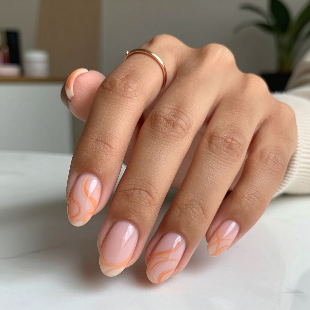 Warm Peach Marble