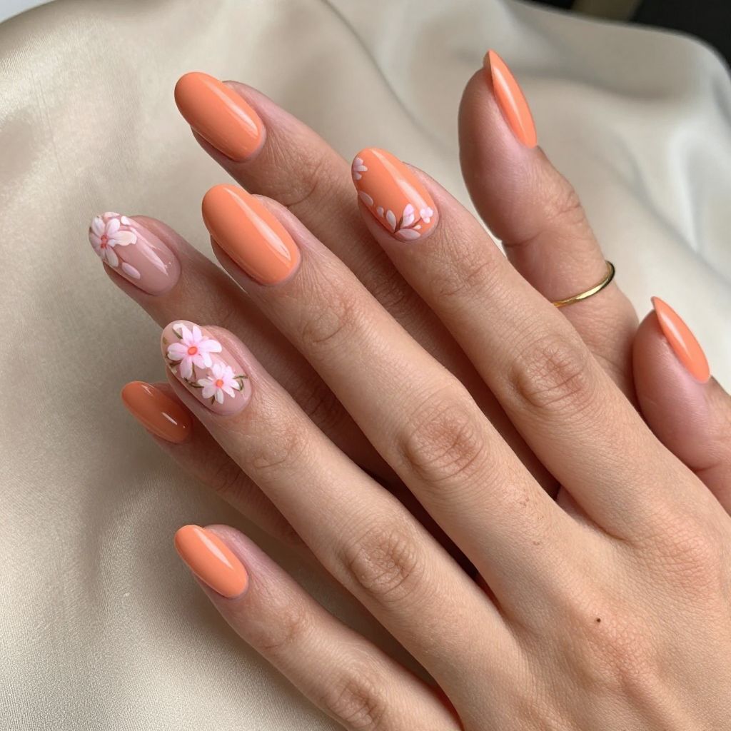 Soft Coral and Blush Floral Accent