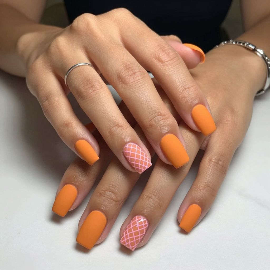 Matte Mango Pink Mesh