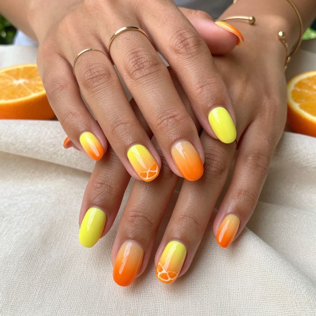 Citrus Burst Ombre with Glossy Finish