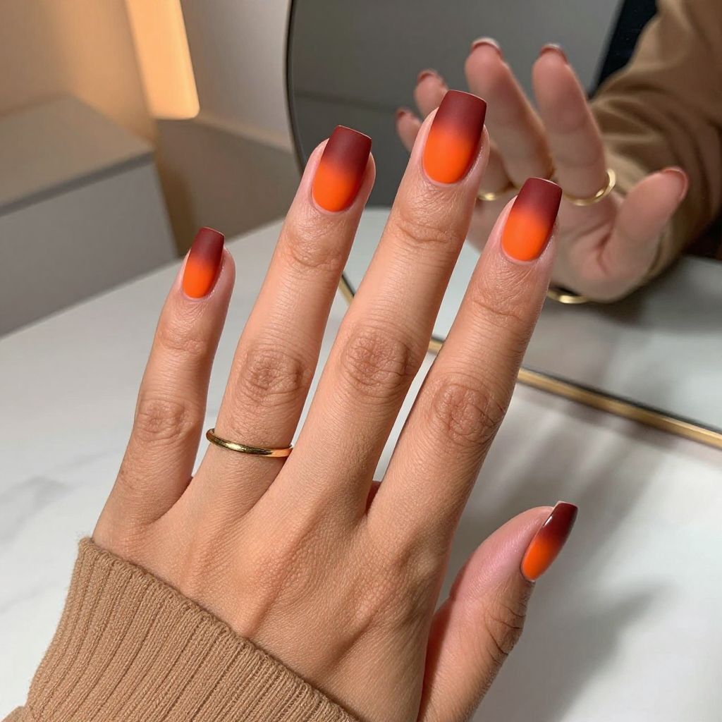 Blood Orange Ombre with Matte Contrast