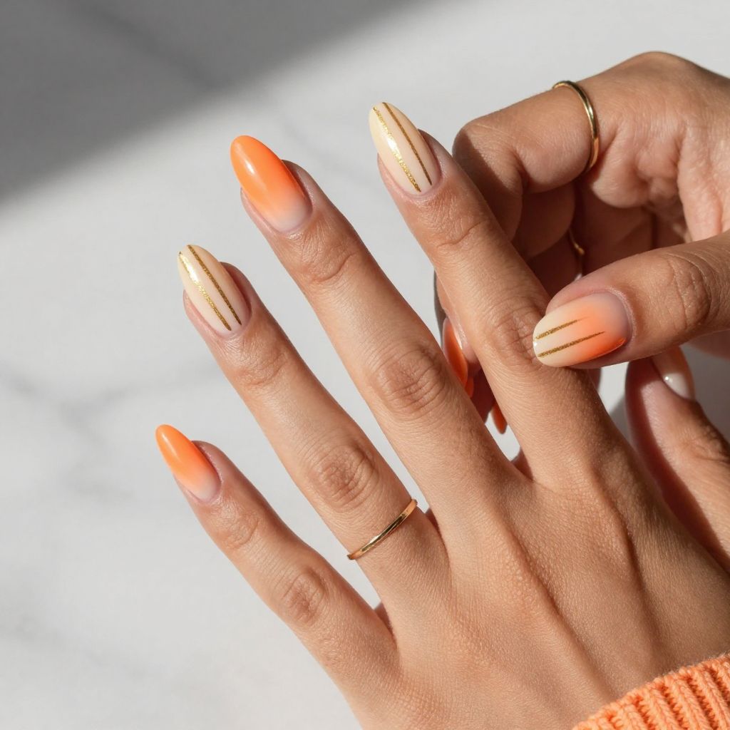 Creamsicle Ombre with Gold Striping