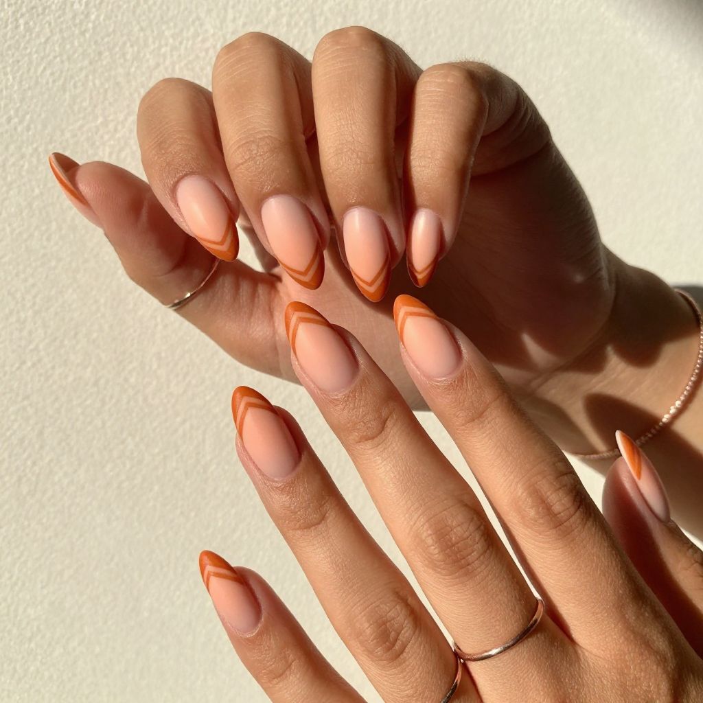 Peachy Chevron Ombre
