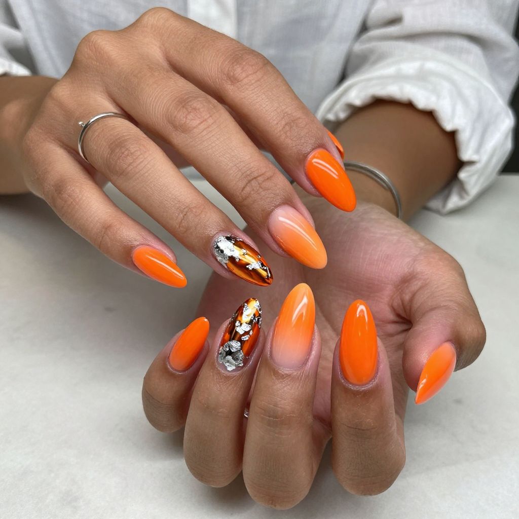 Sizzling Orange Sunset with Foil