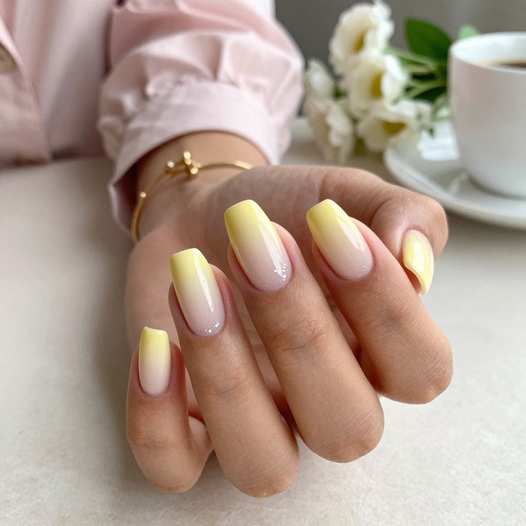 Pastel Yellow Gradient with Glitter