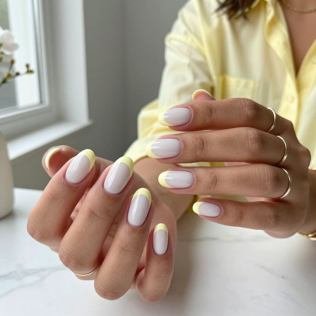 Buttery Yellow and Soft White French Twist