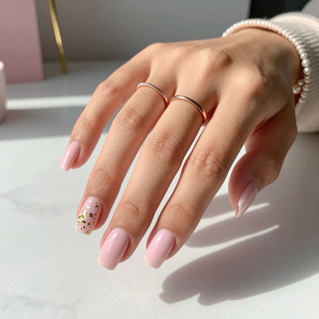 Pale Pink with Gold Foil Highlights