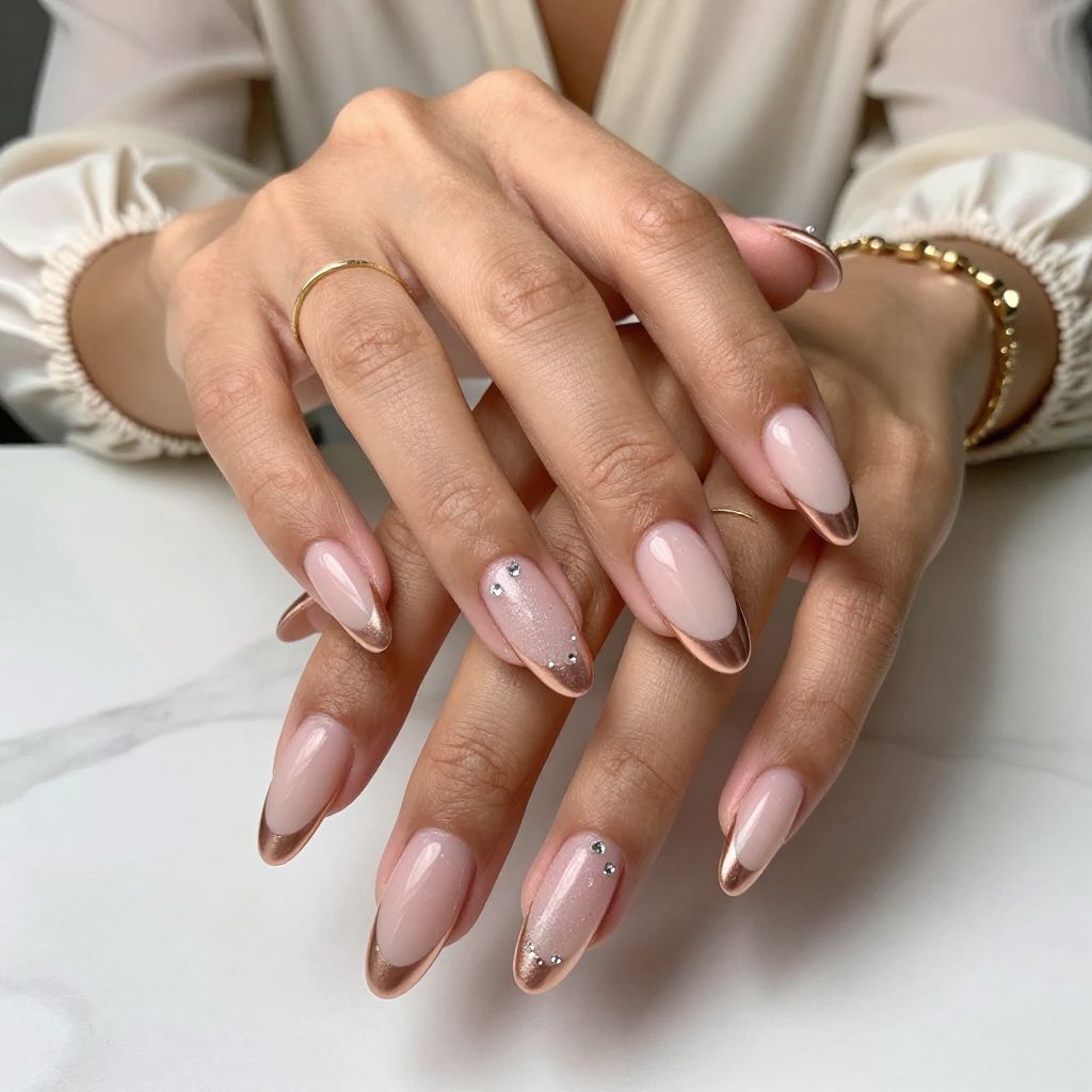 Classic Nude French Remix Nails