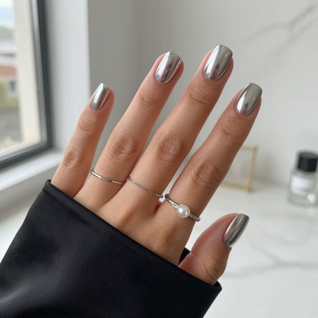 Chrome Moonlight Mystery Nails