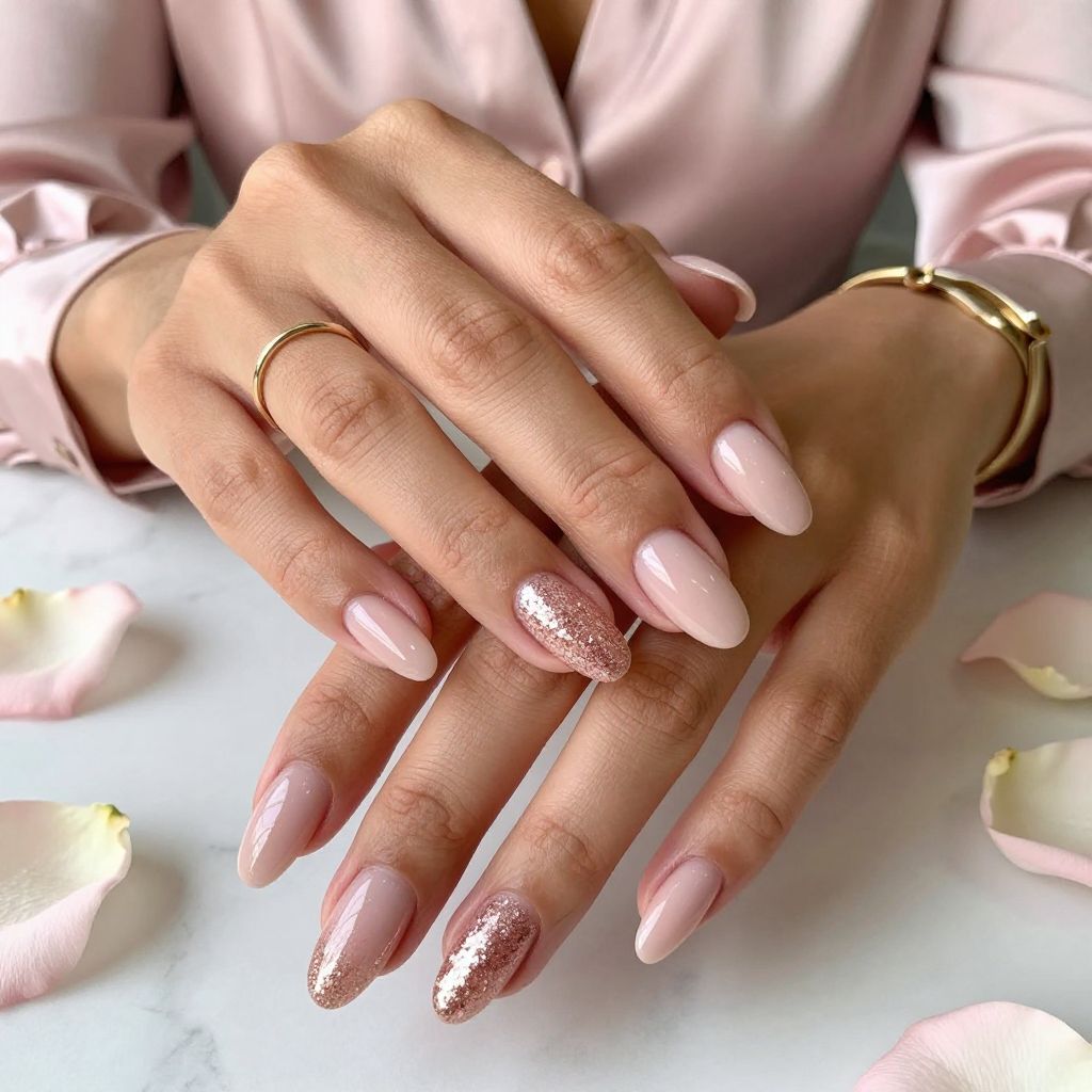 Rose Gold Glitter Fade
