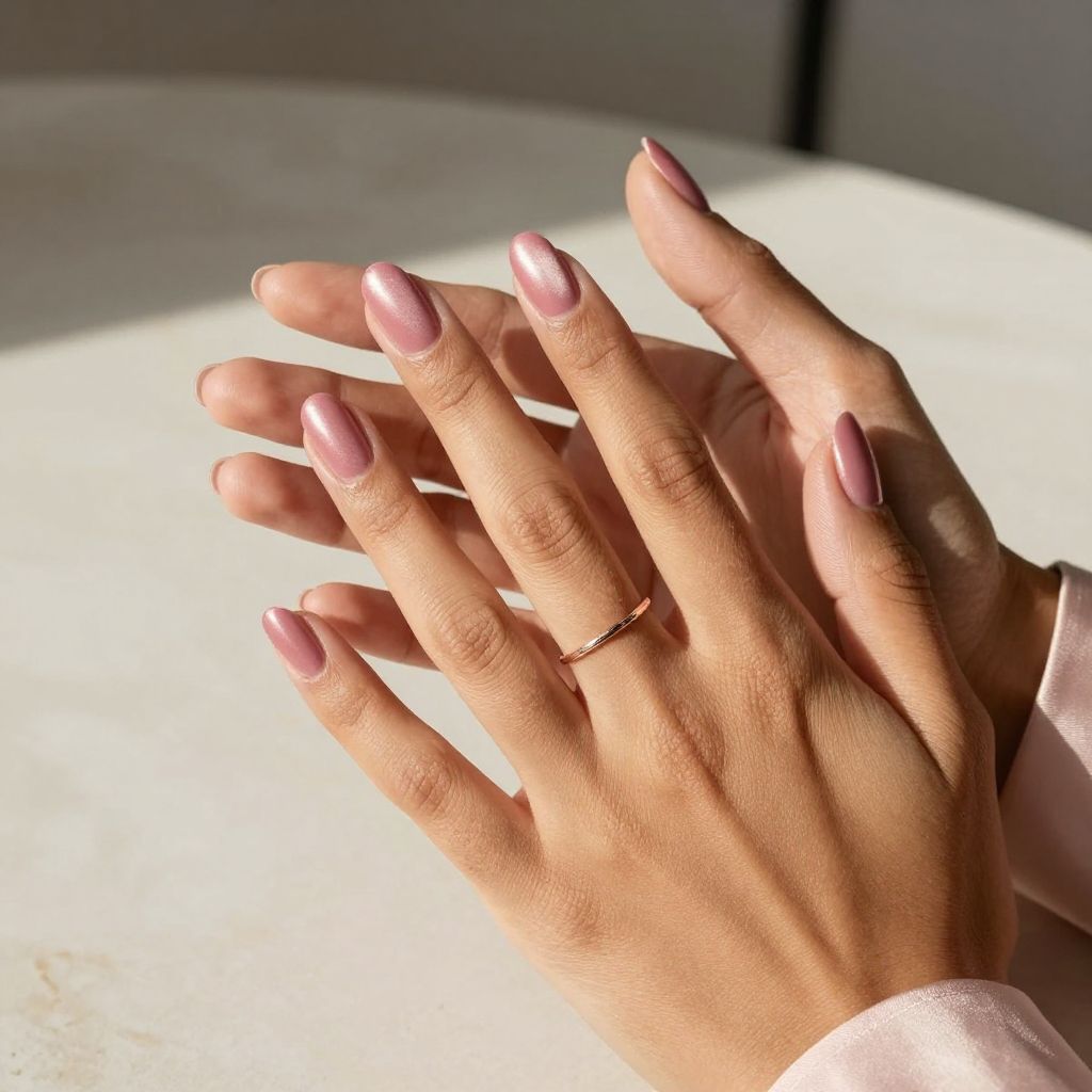 Soft Pink Satin Shimmer