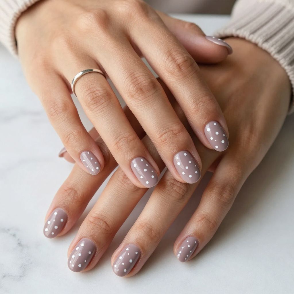 Soft Mauve with Subtle White Dots