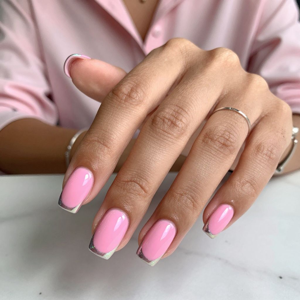 Candy Pink with Iridescent Chrome Tips