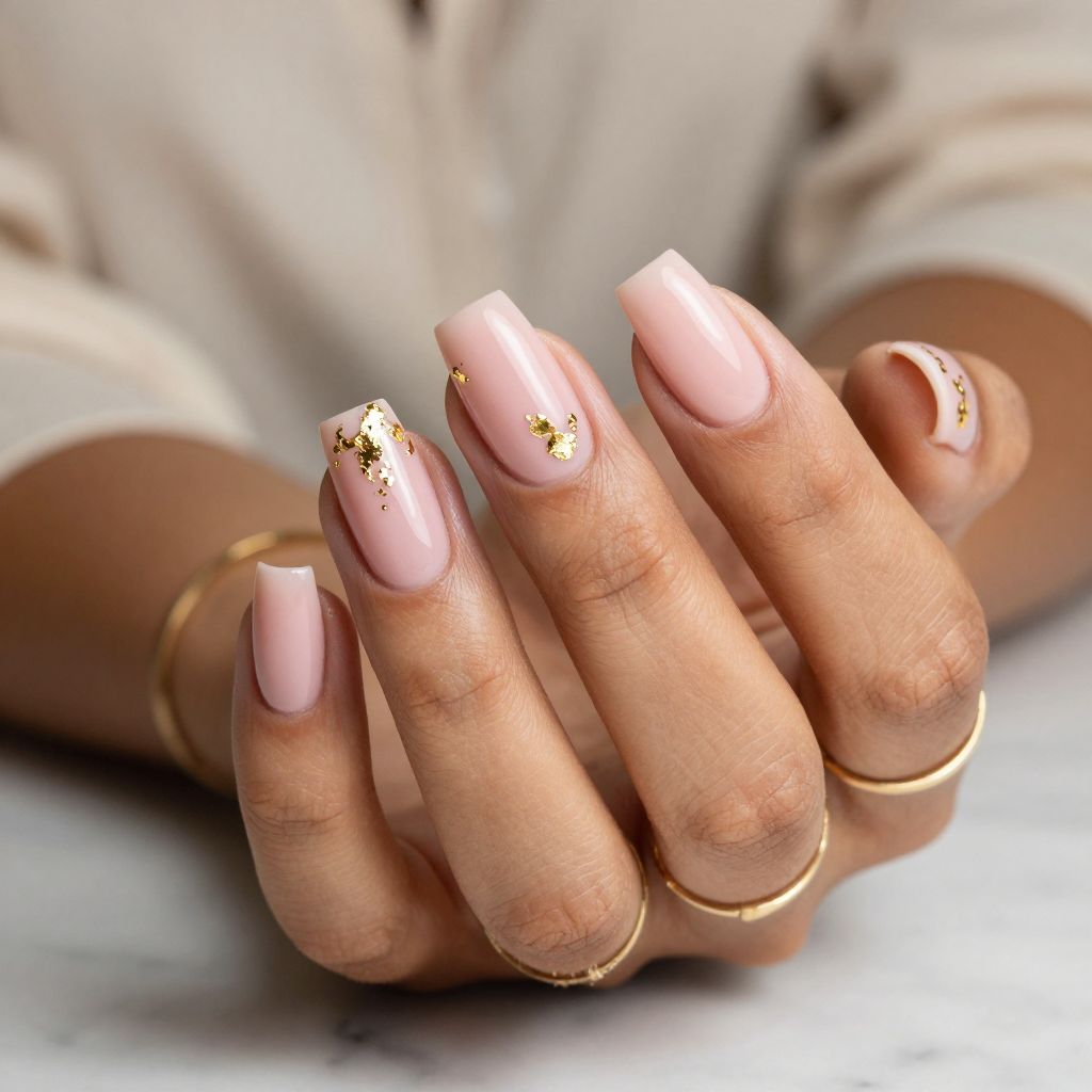 Gel Pink with Gold Foil Accents