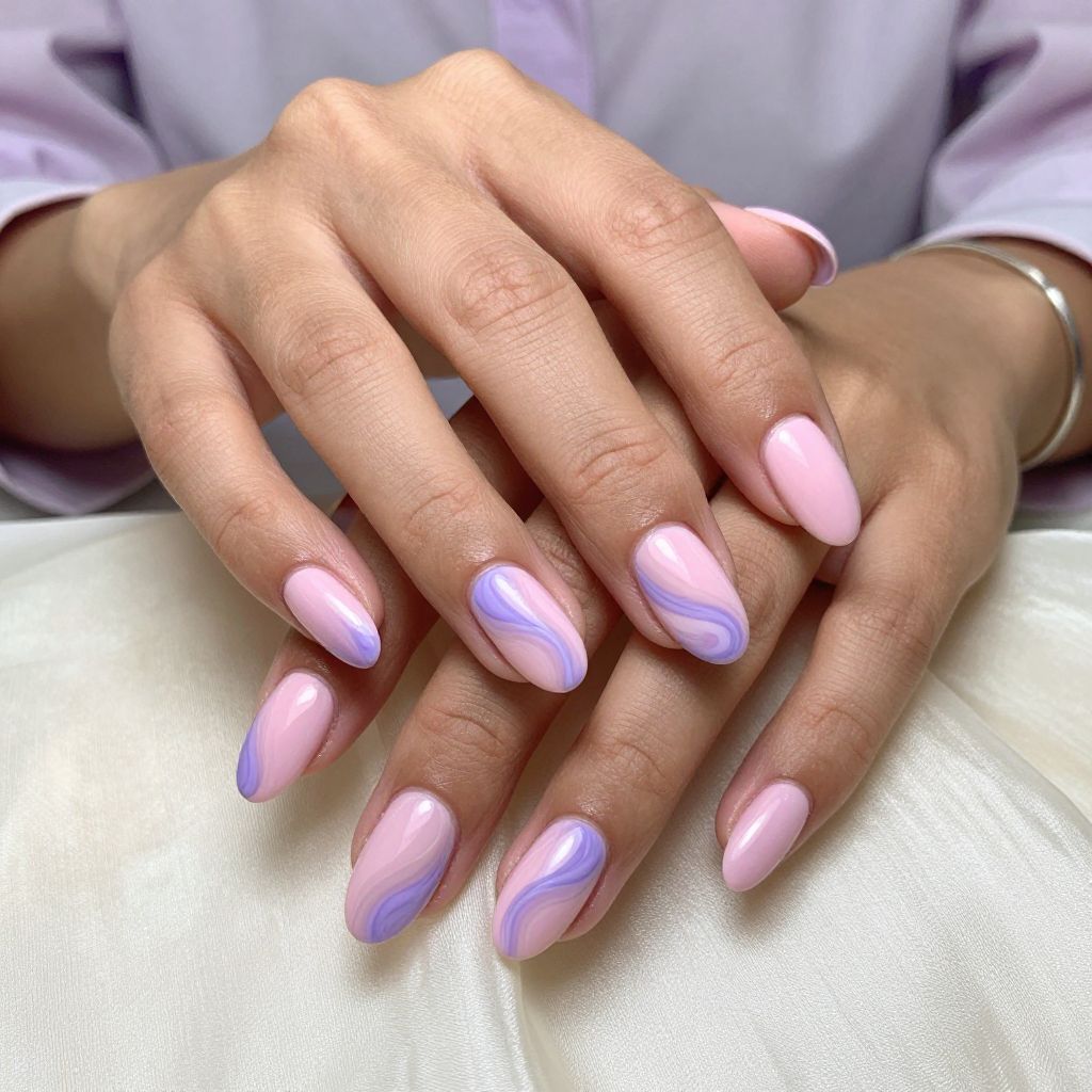 Pastel Pink and Lavender Swirl
