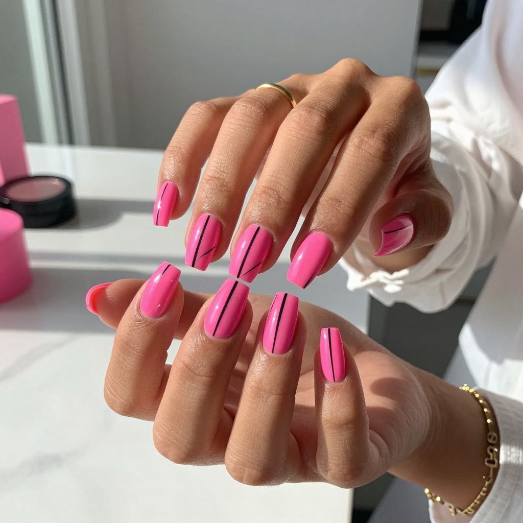 Neon Pink Stripe Drama