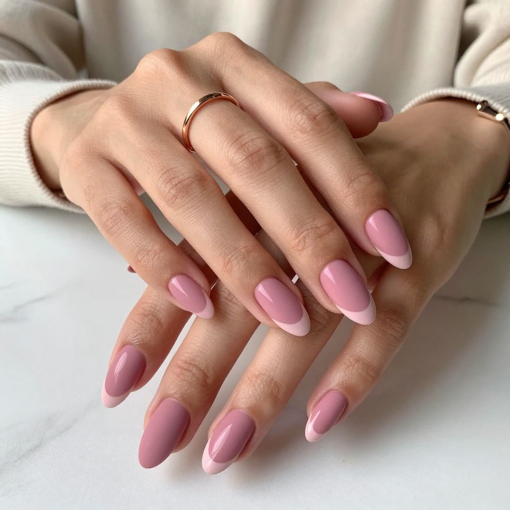 Matte Pink with Glossy Tips