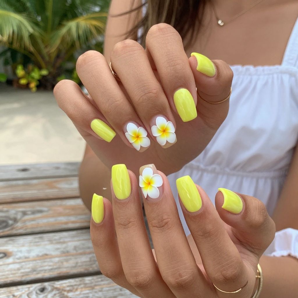 Neon Yellow and White Tropical Vibes