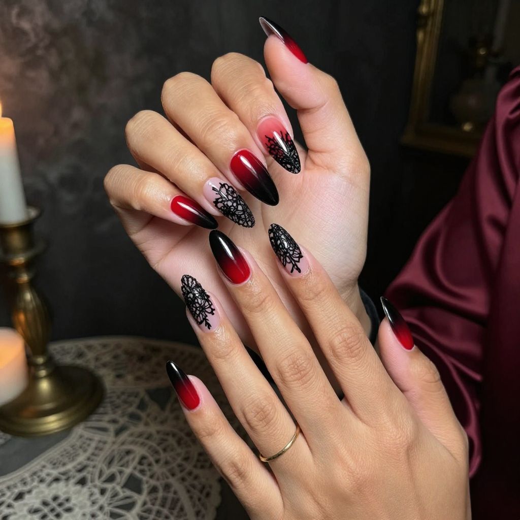 Gothic Romance Ombre with Lace Decals