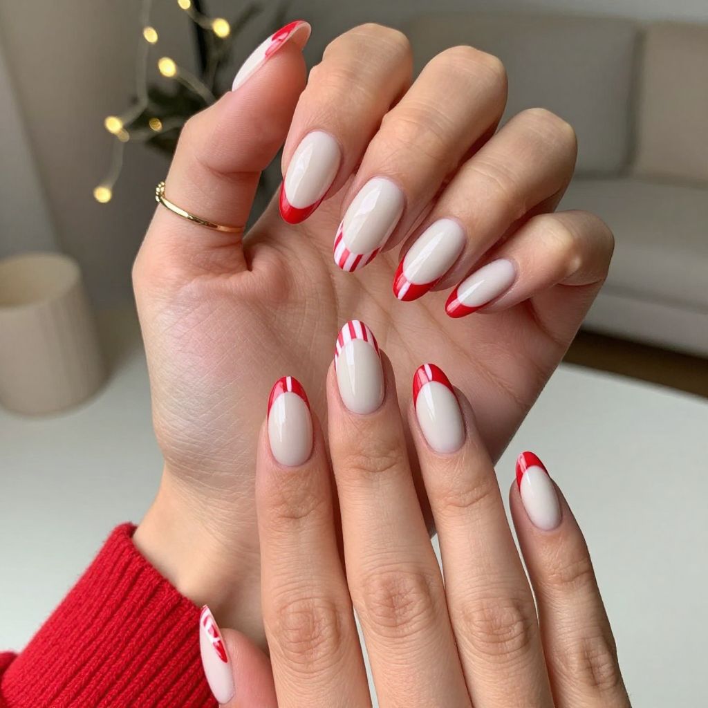 Peppermint Twist French Tips