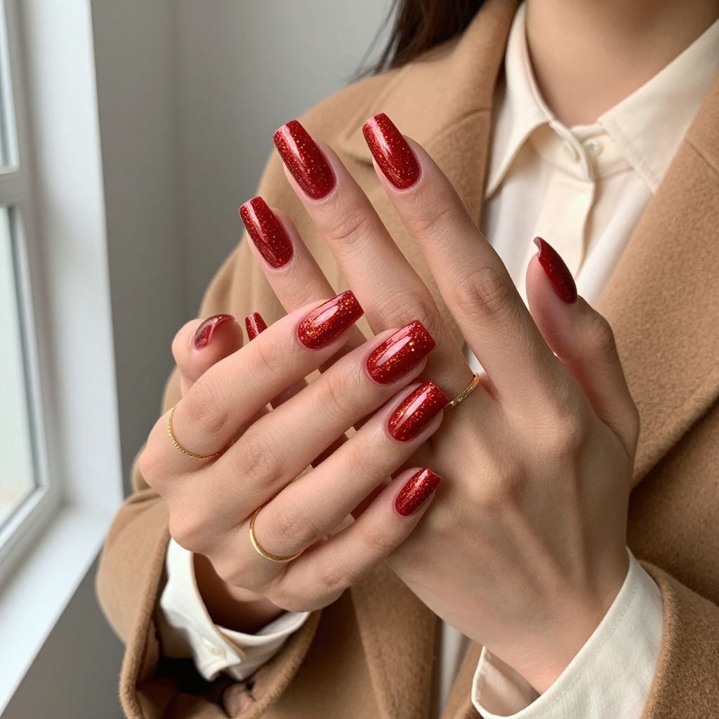 Red Glitter Holographic Finish