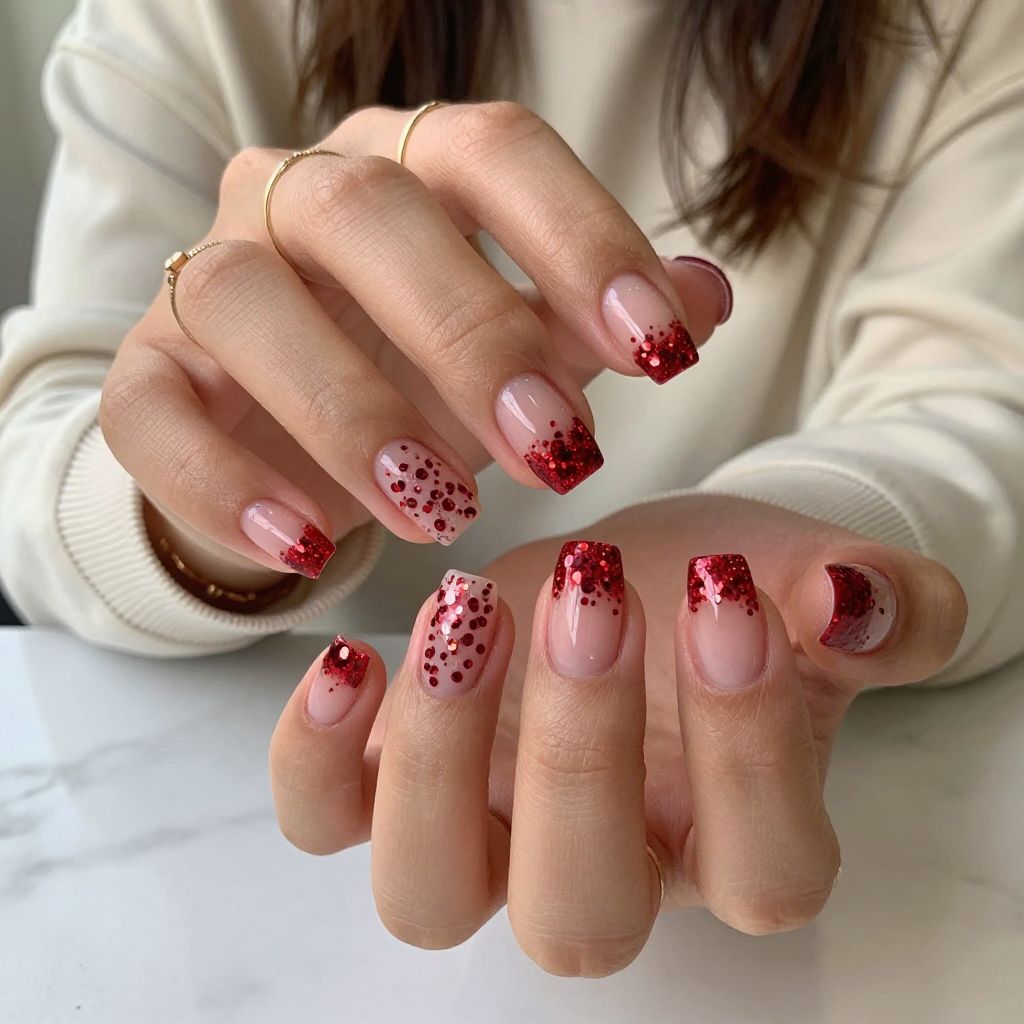 Sequin Effect Glitter Nails