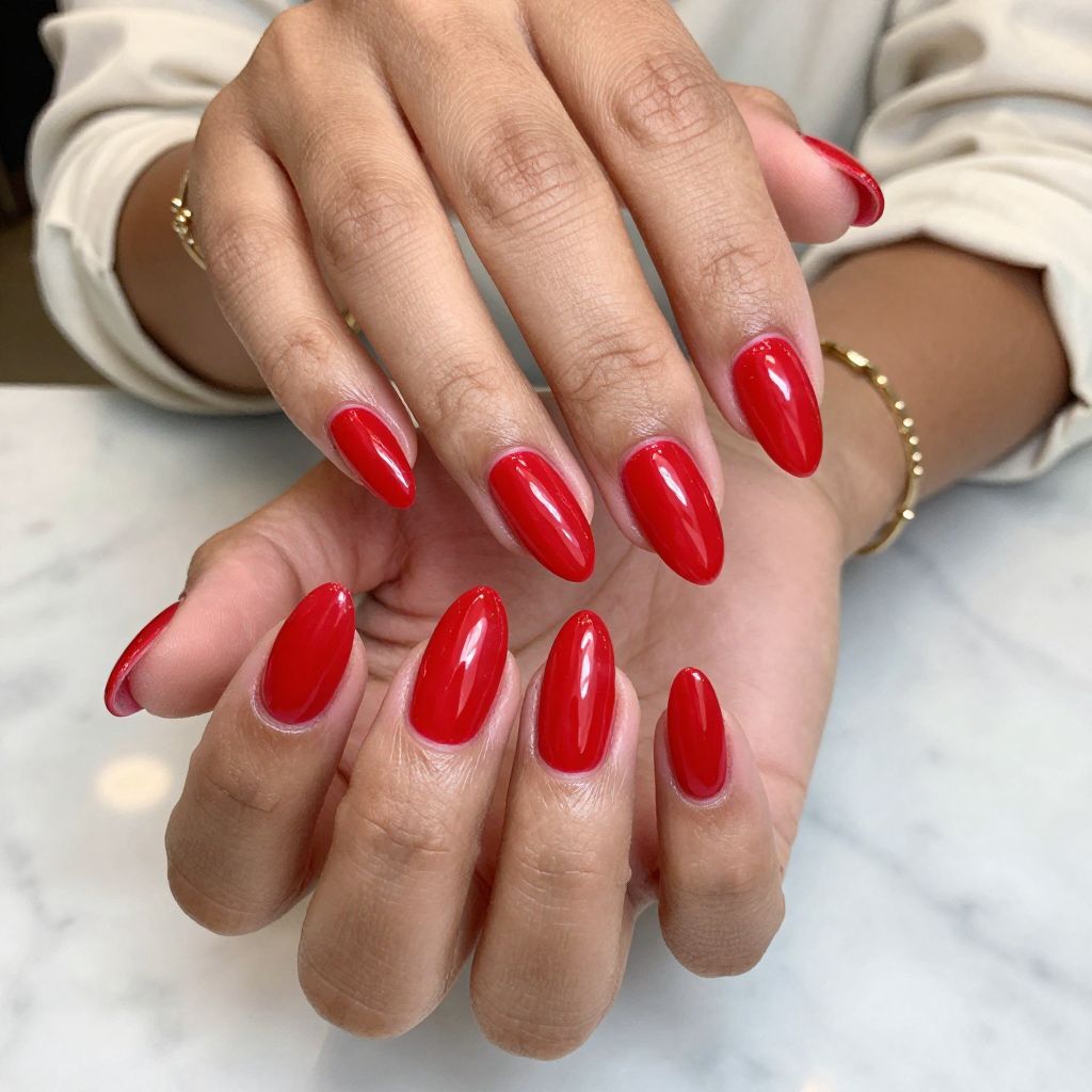 Transparent Red Jelly Nails
