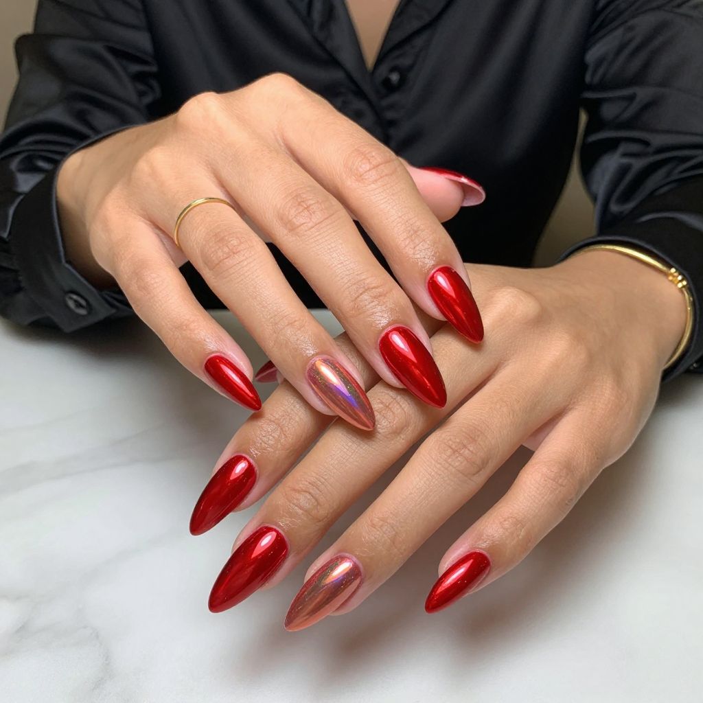 Red Chrome with Holographic Shine