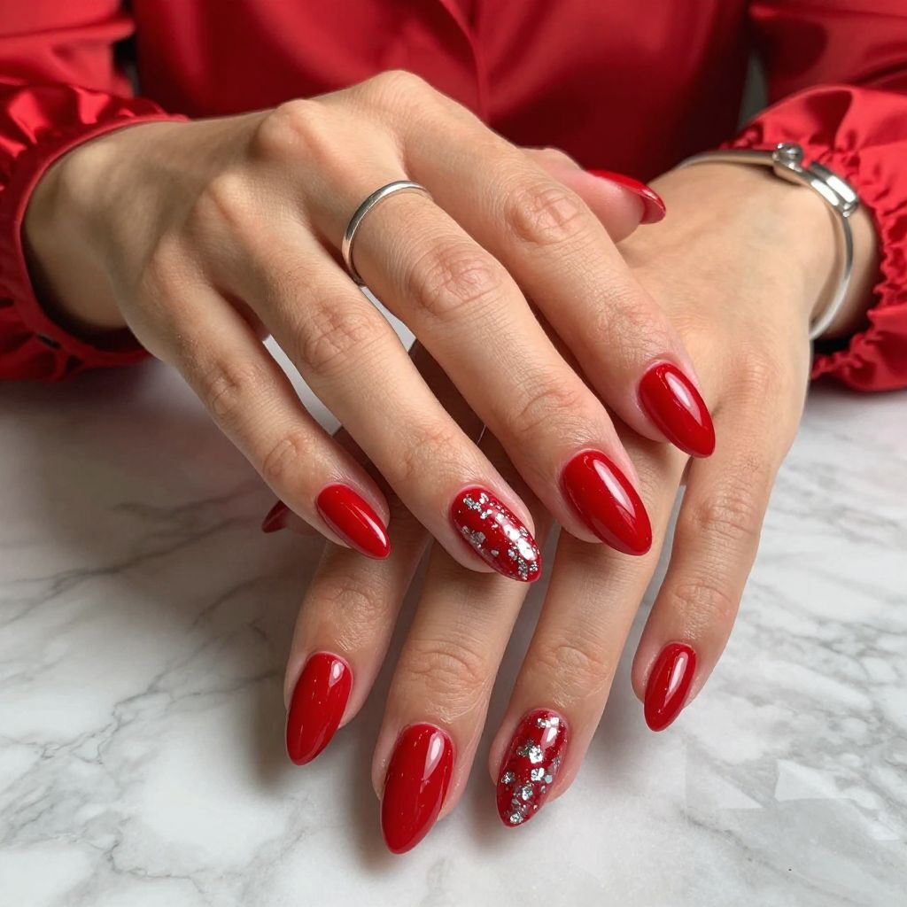 Fire Engine Red with Silver Foil Accents