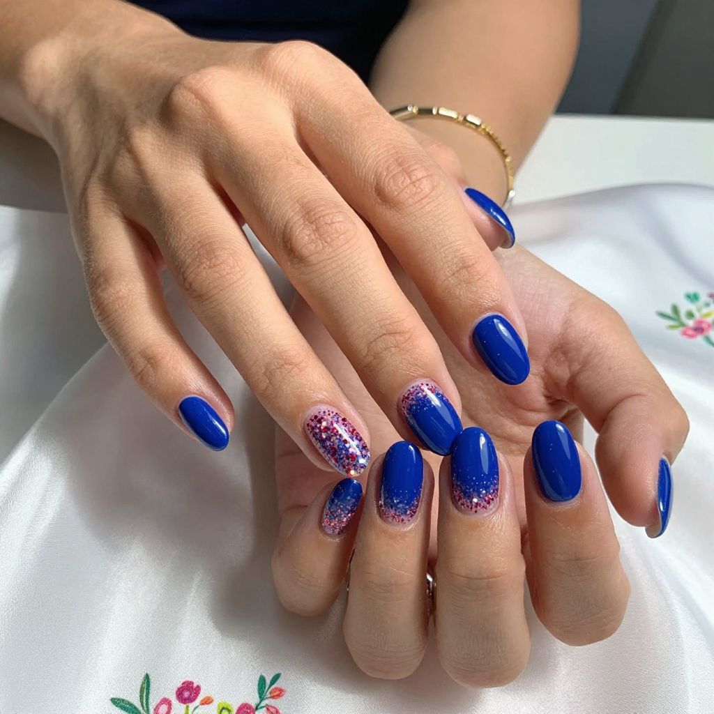 Glitter Gradient Over Blue