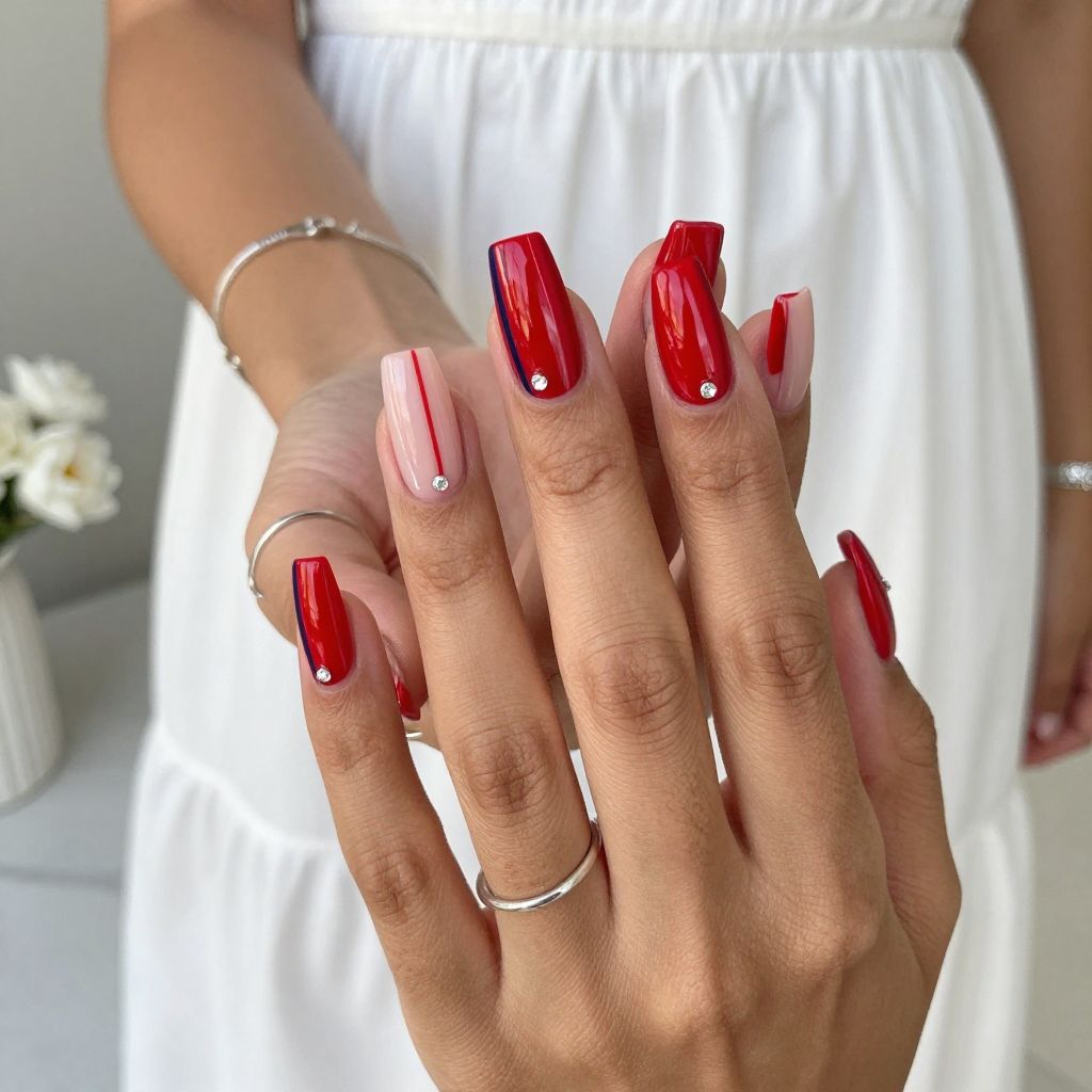 Delicate Stripes with Tiny Gems
