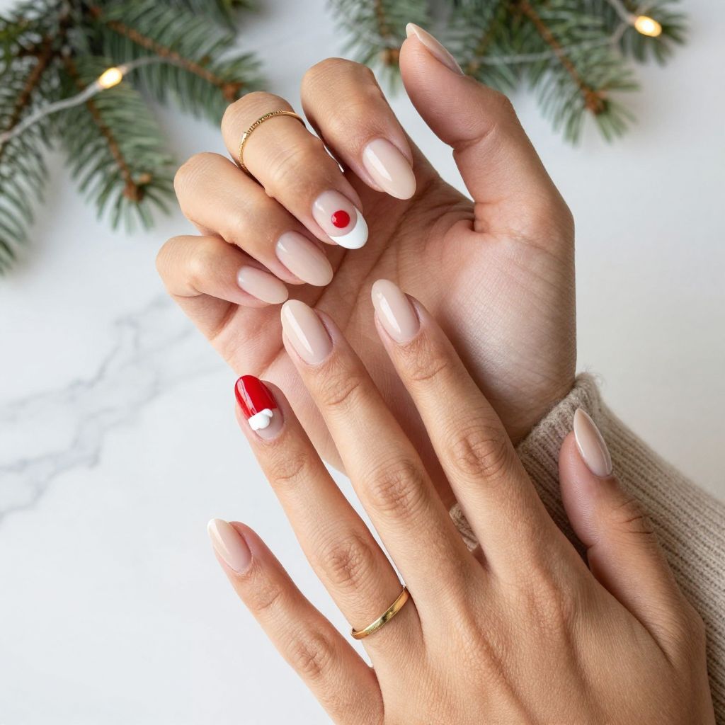 Minimalist Santa Dot Accent