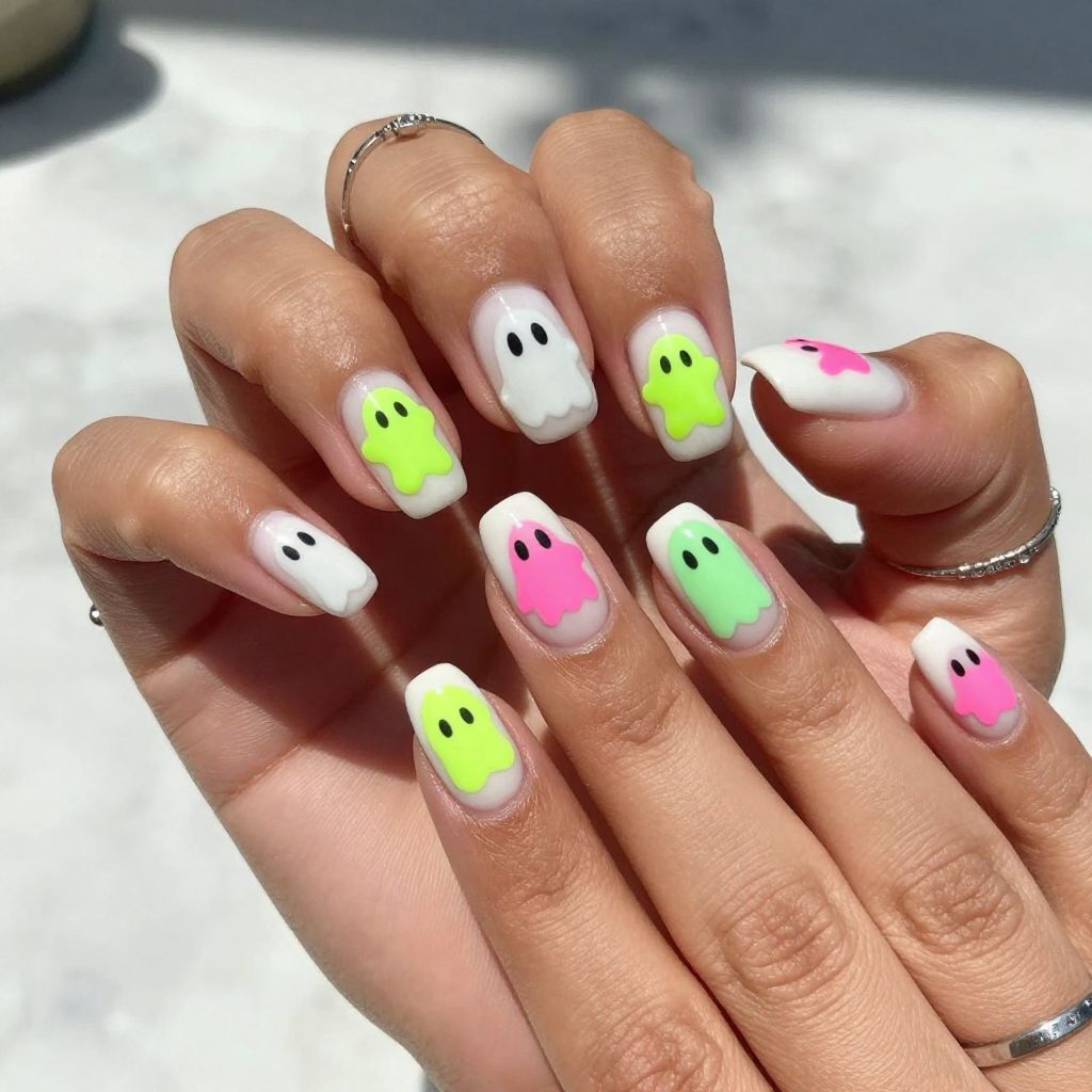 Neon Ghost Faces