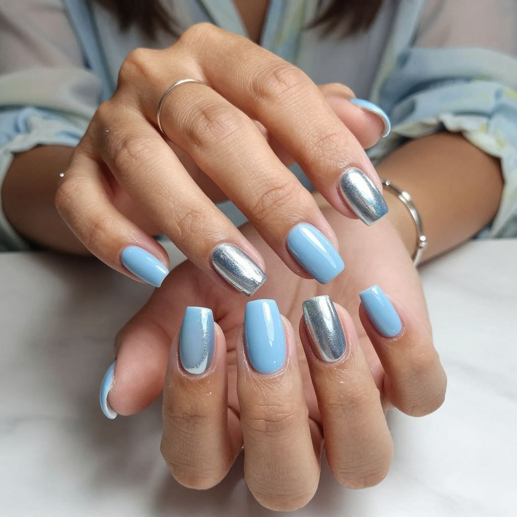 Baby Blue Chrome Shine