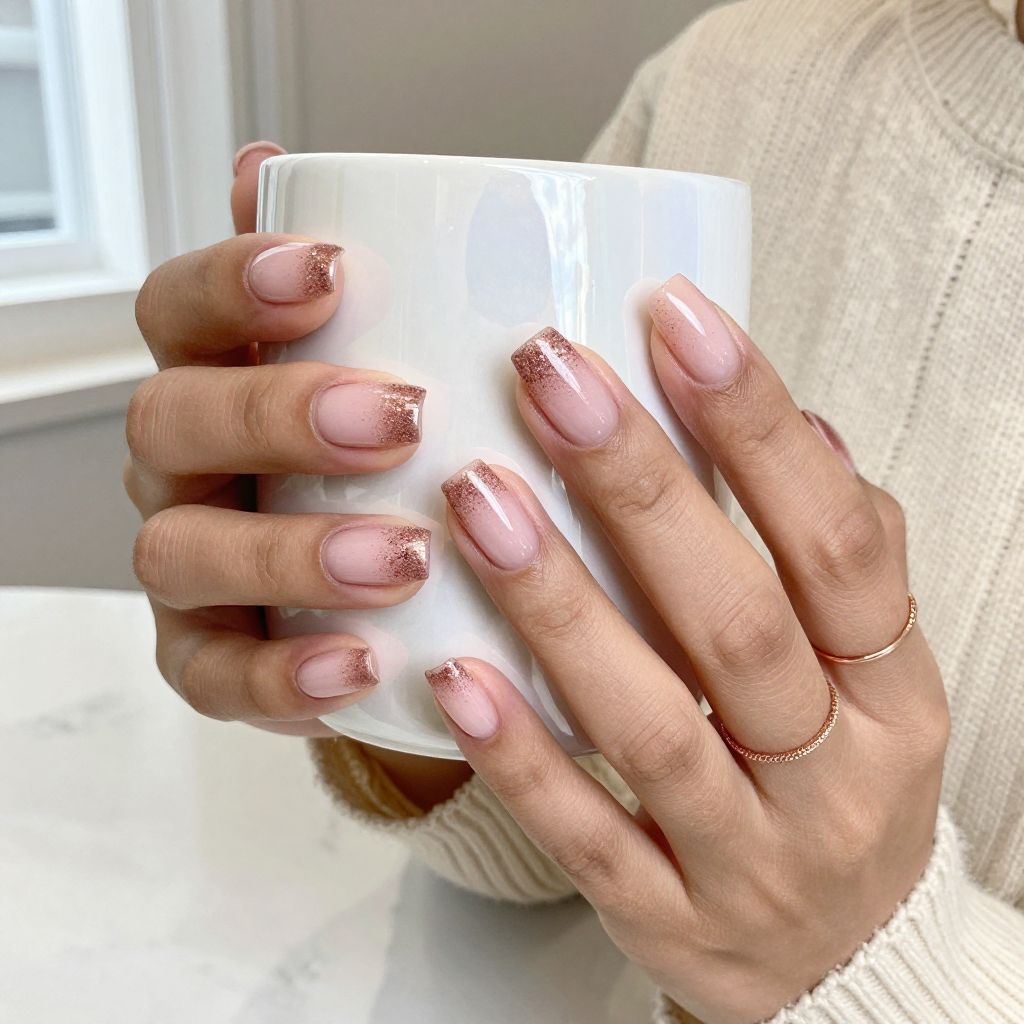 Rose Gold Glitter Fade