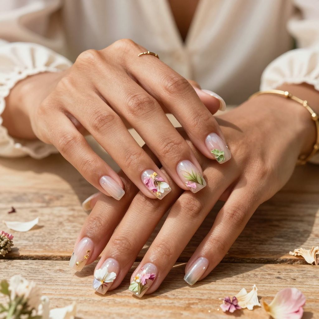 Crystal Clear With Embedded Flowers