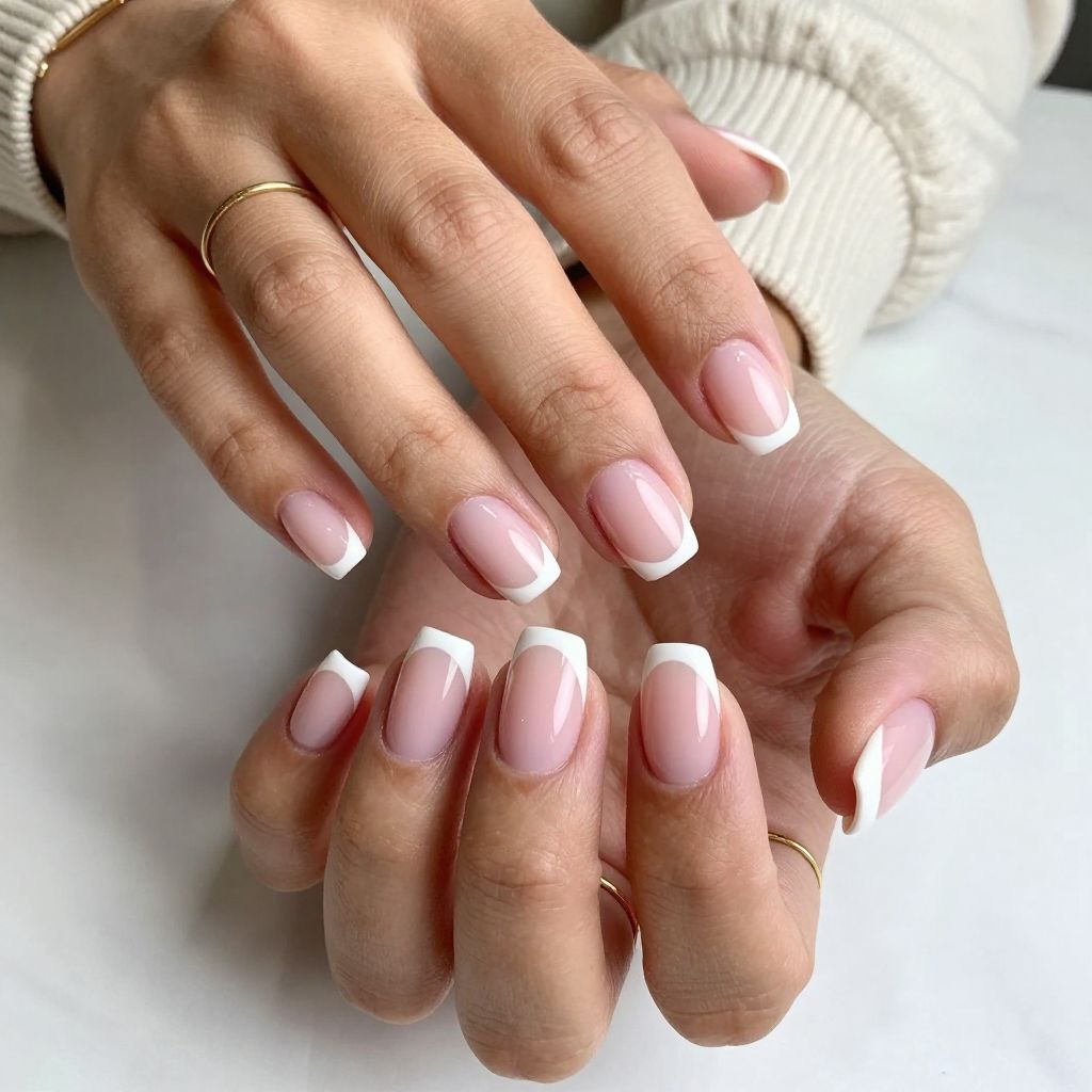 Classic Crisp White French Tips