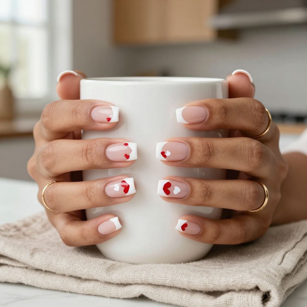 Soft Nude with Tiny Heart Accents