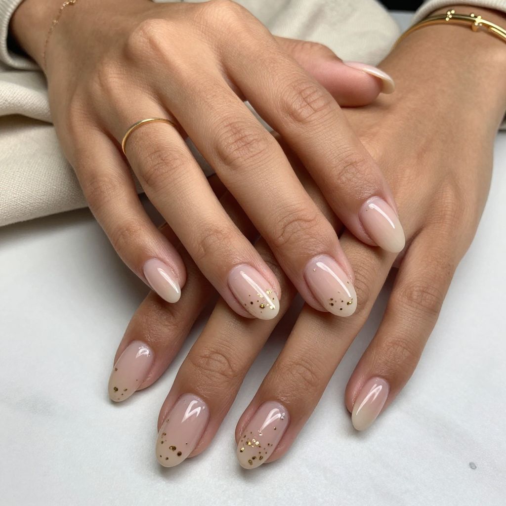Crisp Clear Tips with Tiny Gold Foil