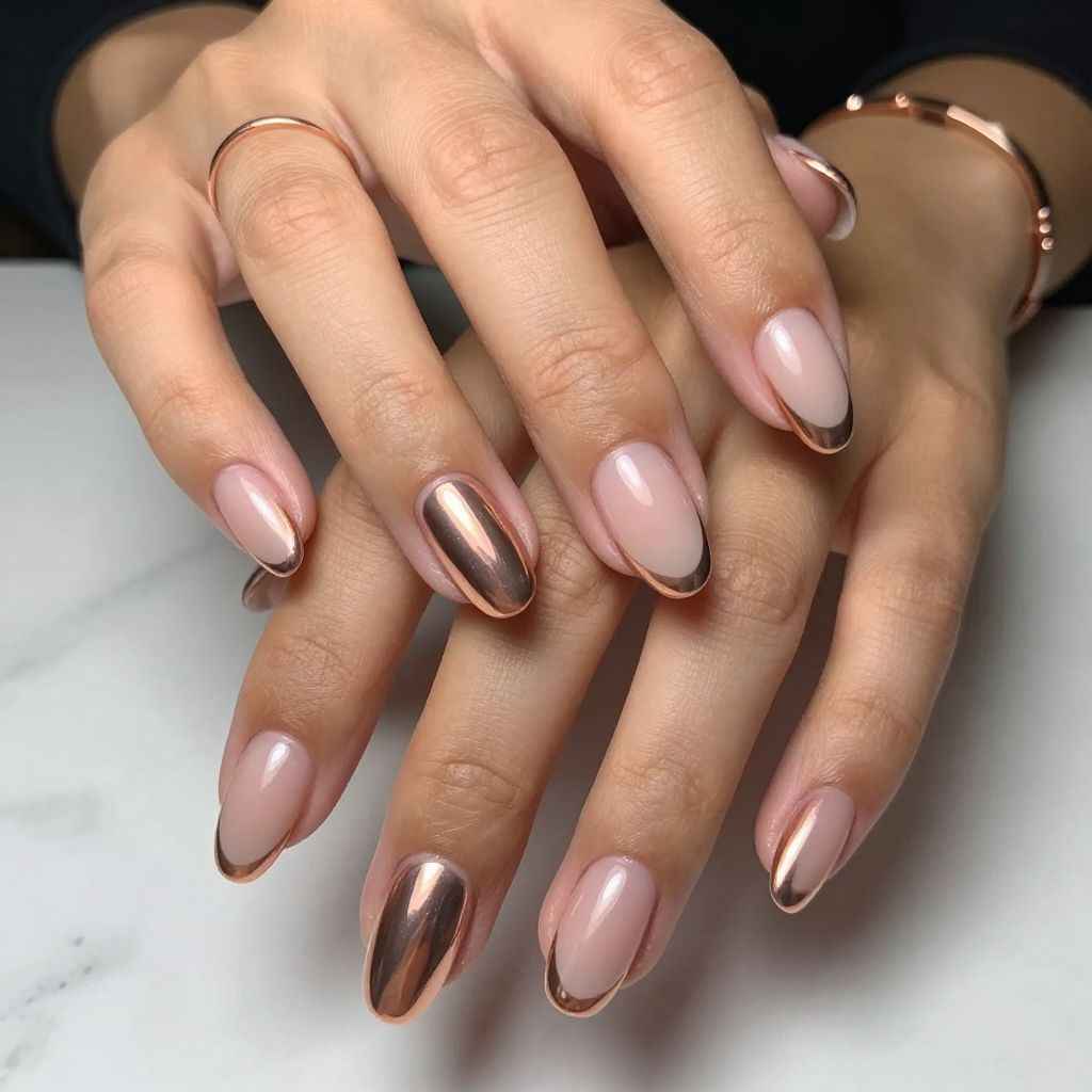 Rose Gold Chrome Tips