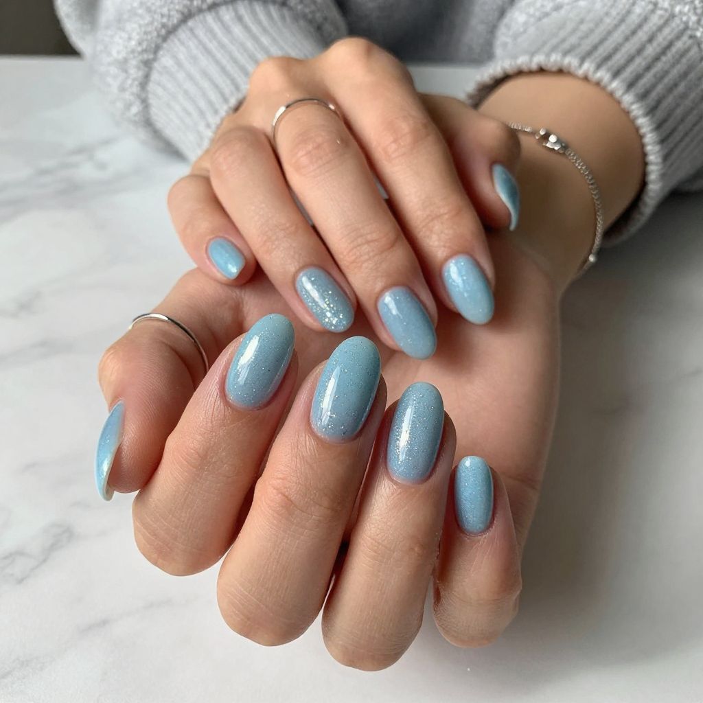Icy Blue with Subtle Silver Holo
