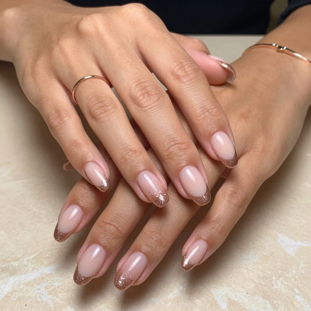 Rose Gold Glitter Gradient